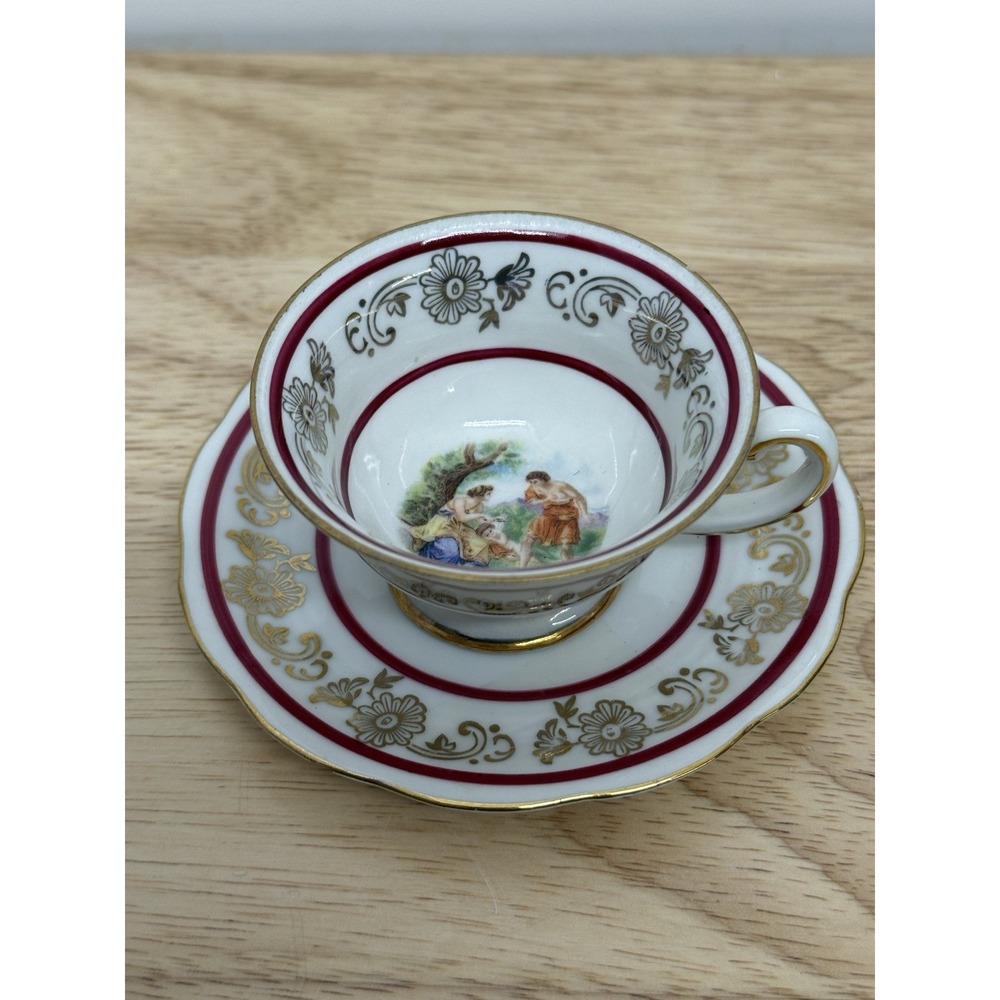 Vintage Tea Cup‎ & Saucer. Bavaria Germany Miniature Mitterteich #61